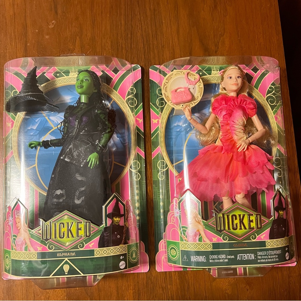 Wicked Movie Mattel - Glinda & Elphaba Dolls (set) MISPRINT ERROR BOX URL New